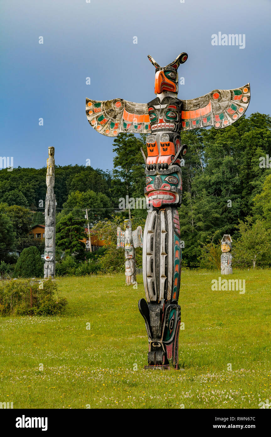 Namgis First Nation Totem poles, Namgis Burial Grounds, the Village of ...