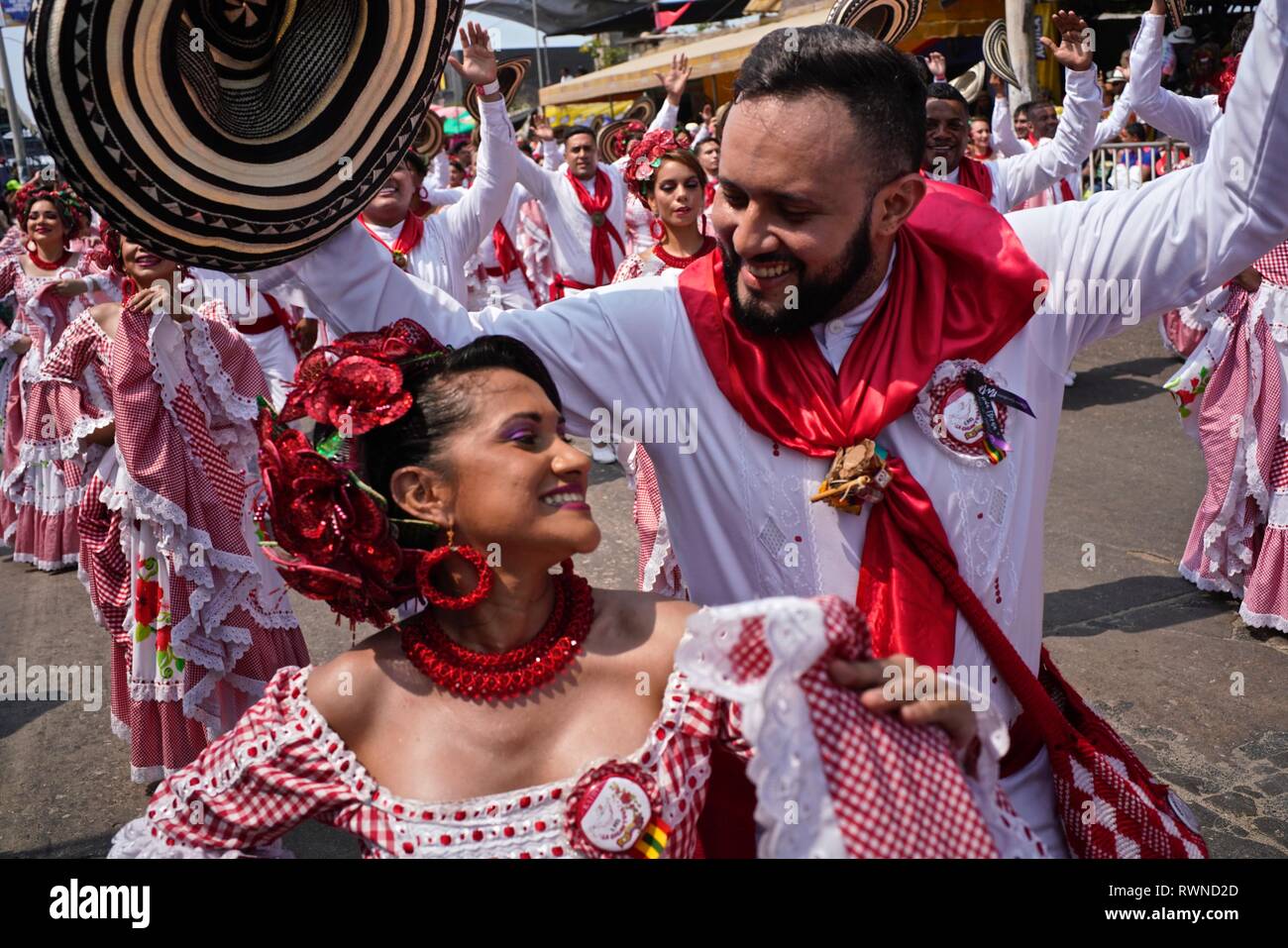 Colombian Cumbian Dancers Stock Photo