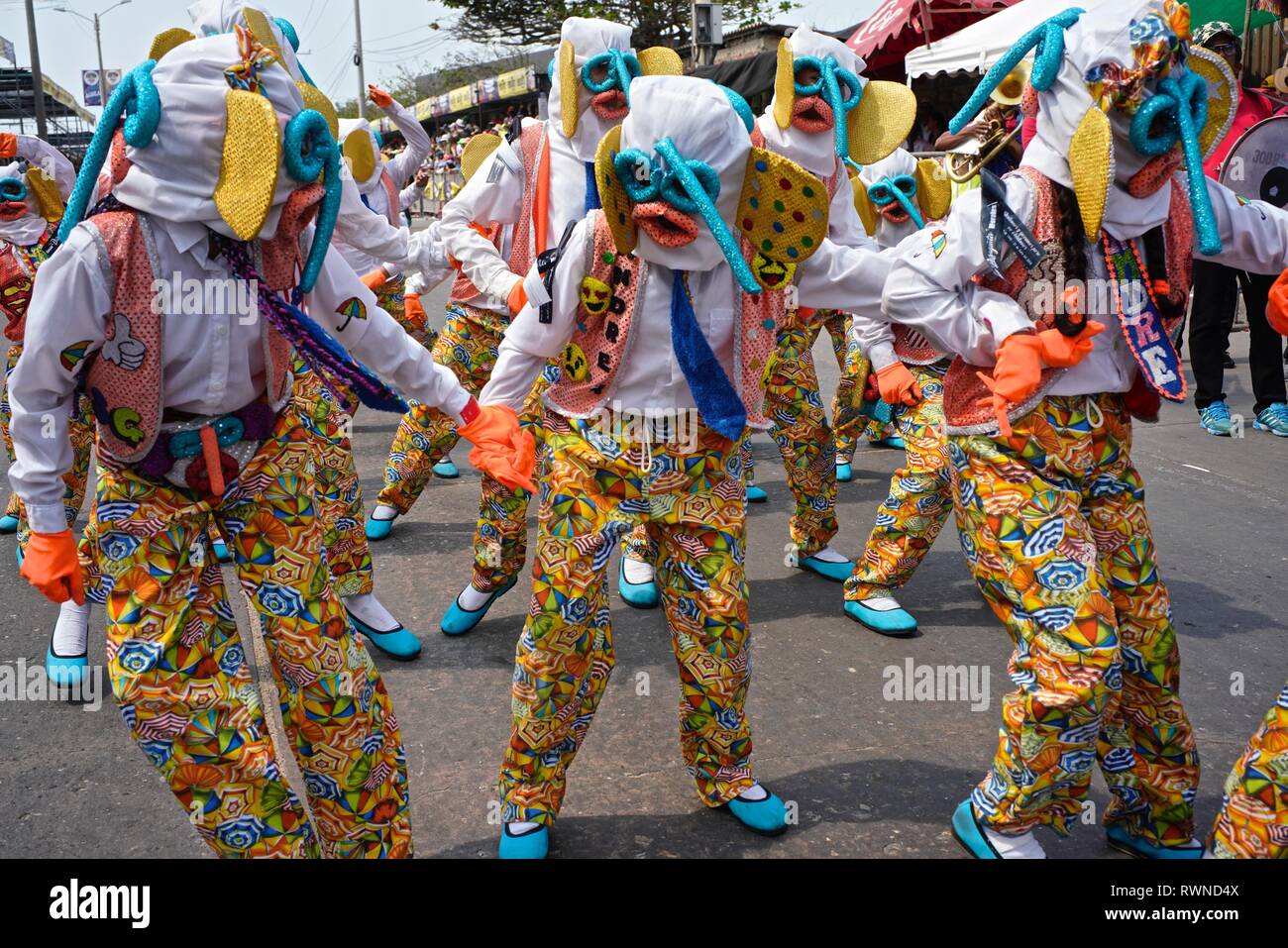 Marimonda dancers of el Barrio Abajo Stock Photo