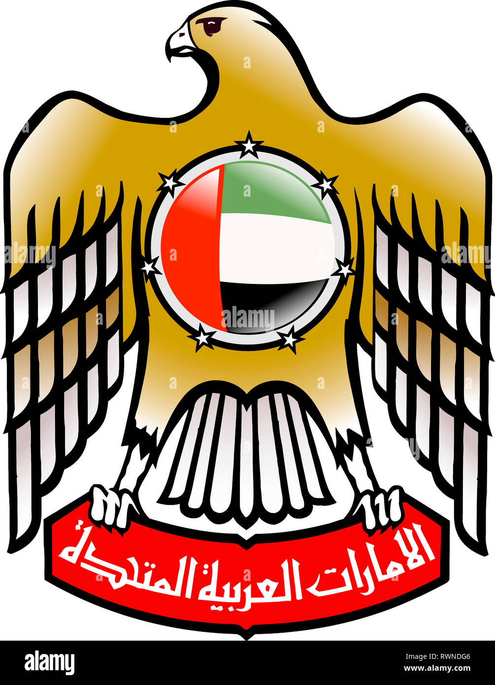 Coat of arms of the United Arab Emirates UAE Stock Photo - Alamy