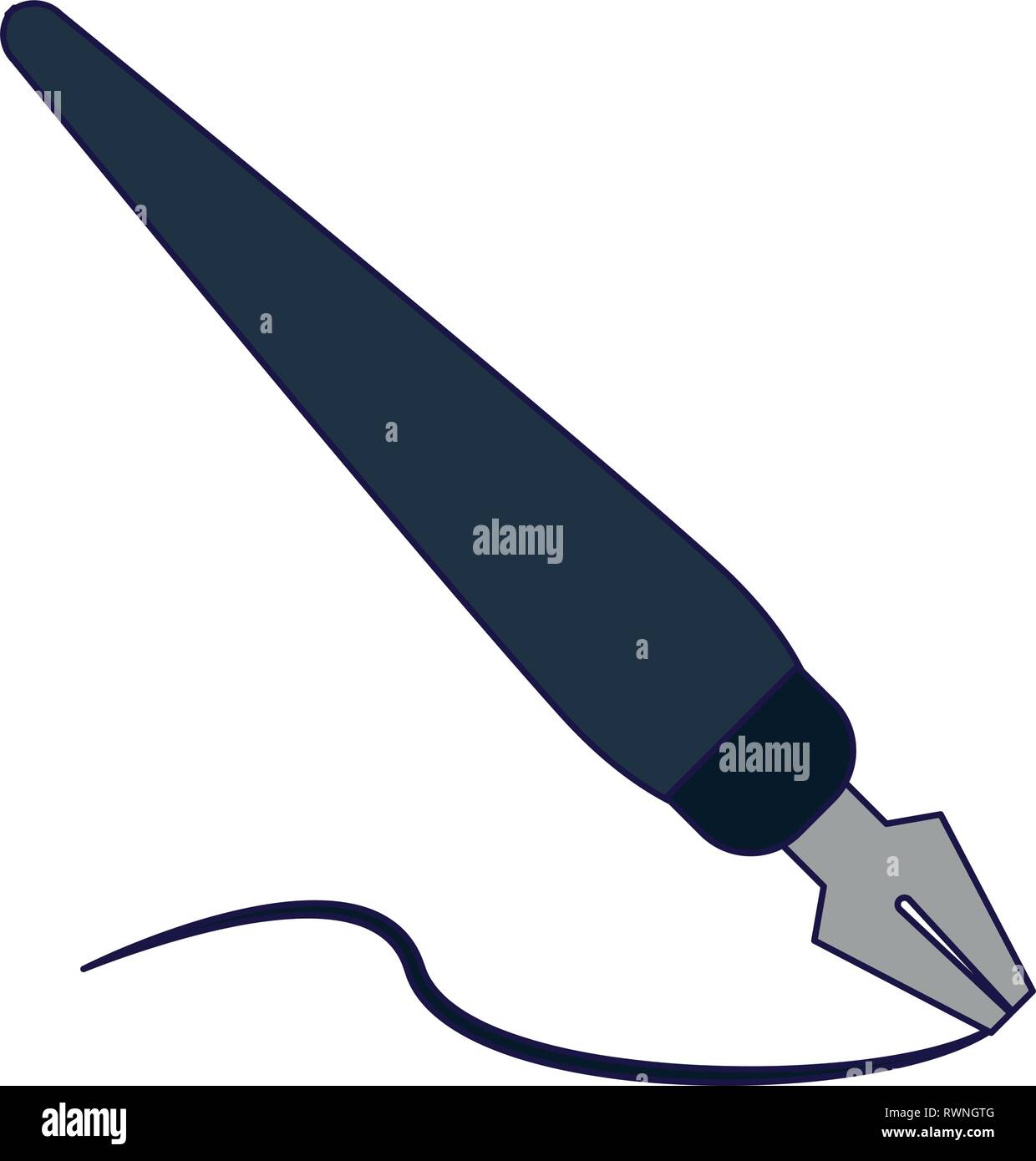 Business feather pen symbol blue lines Stock Vector Image & Art - Alamy