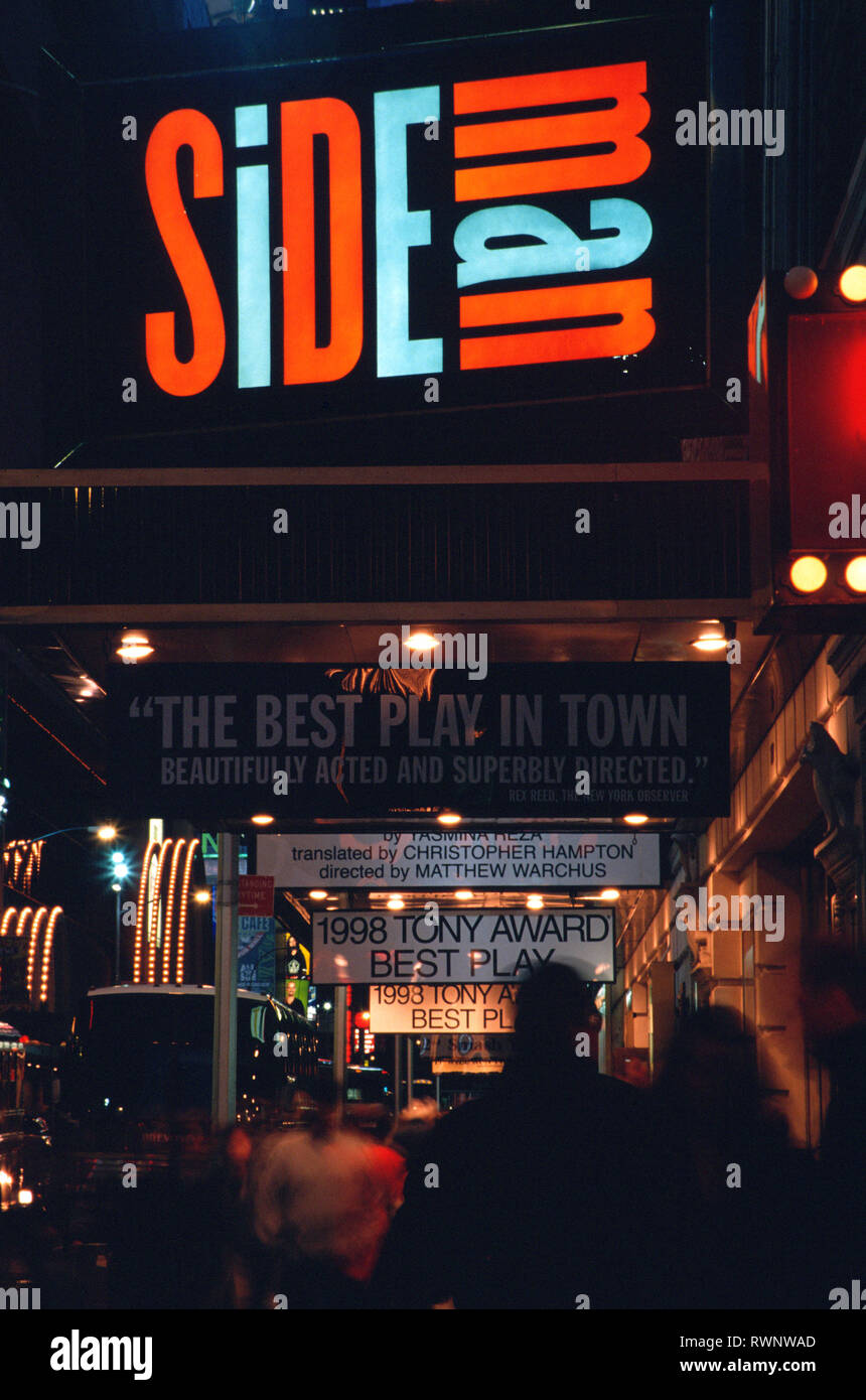 1998 Tony Award Best Play 'Sideman' Marquee, Times Square, New York City, USA Stock Photo