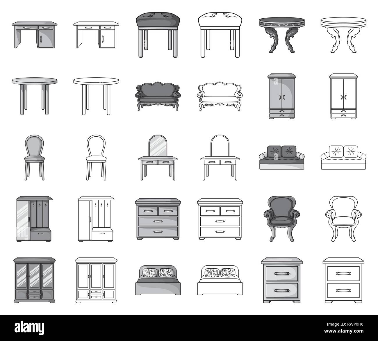accessory,apartment,armchair,art,back,baroque,bed,bedside,cabinet,chair,classical,closet,collection,couch,cupboard,design,desk,double,drawers,dressing,furnishing,furniture,home,house,icon,illustration,interior,isolated,logo,modern,monochrome,outline,office,retro,round,set,sign,sofa,stool,symbol,table,various,vector,vestibule,vintage,wardrobe,web,wing,wooden Vector Vectors , Stock Vector
