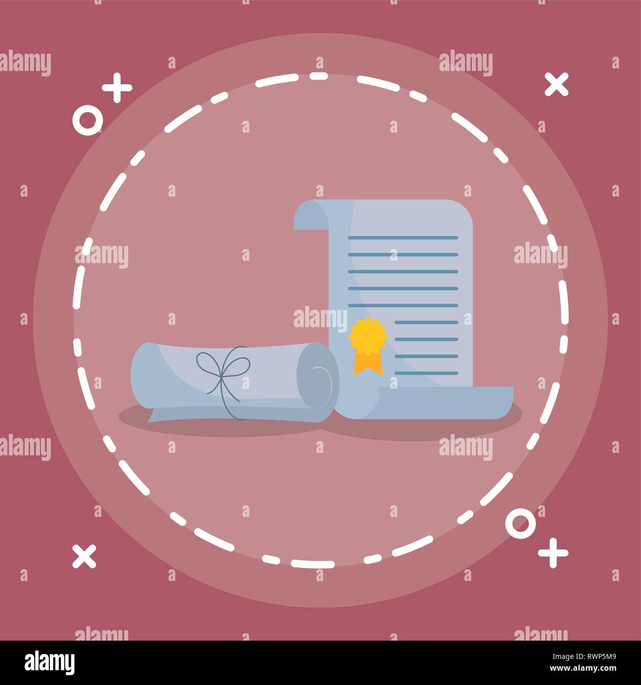 graduation certificate roll icon vector illustration design Stock ...