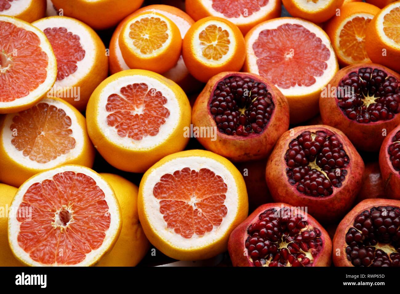 Collection of fresh fruit slices Stock Photo Alamy