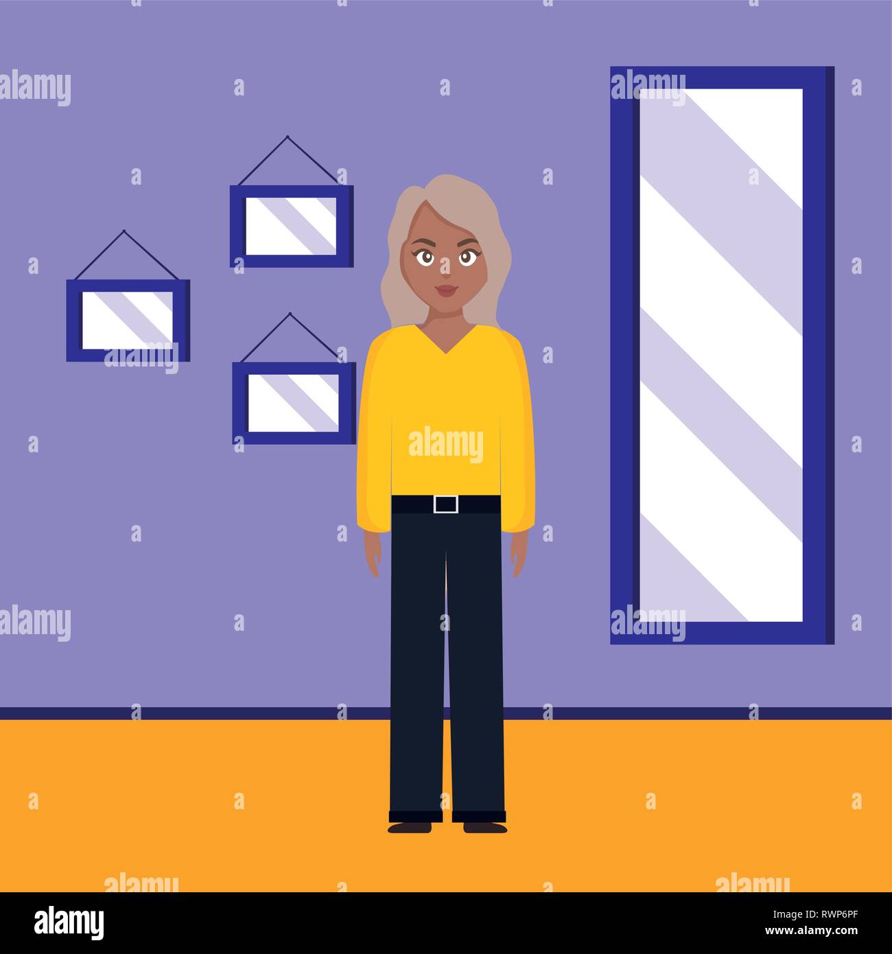 beautiful and young black woman character vector illustration design ...