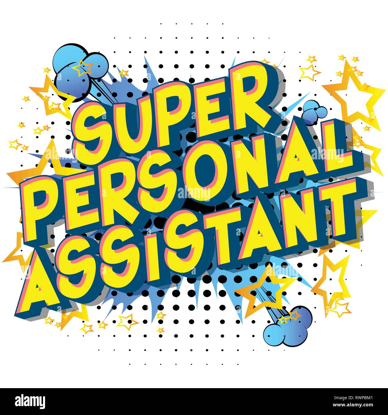 Super Personal Assistant Vector illustrated comic book style phrase