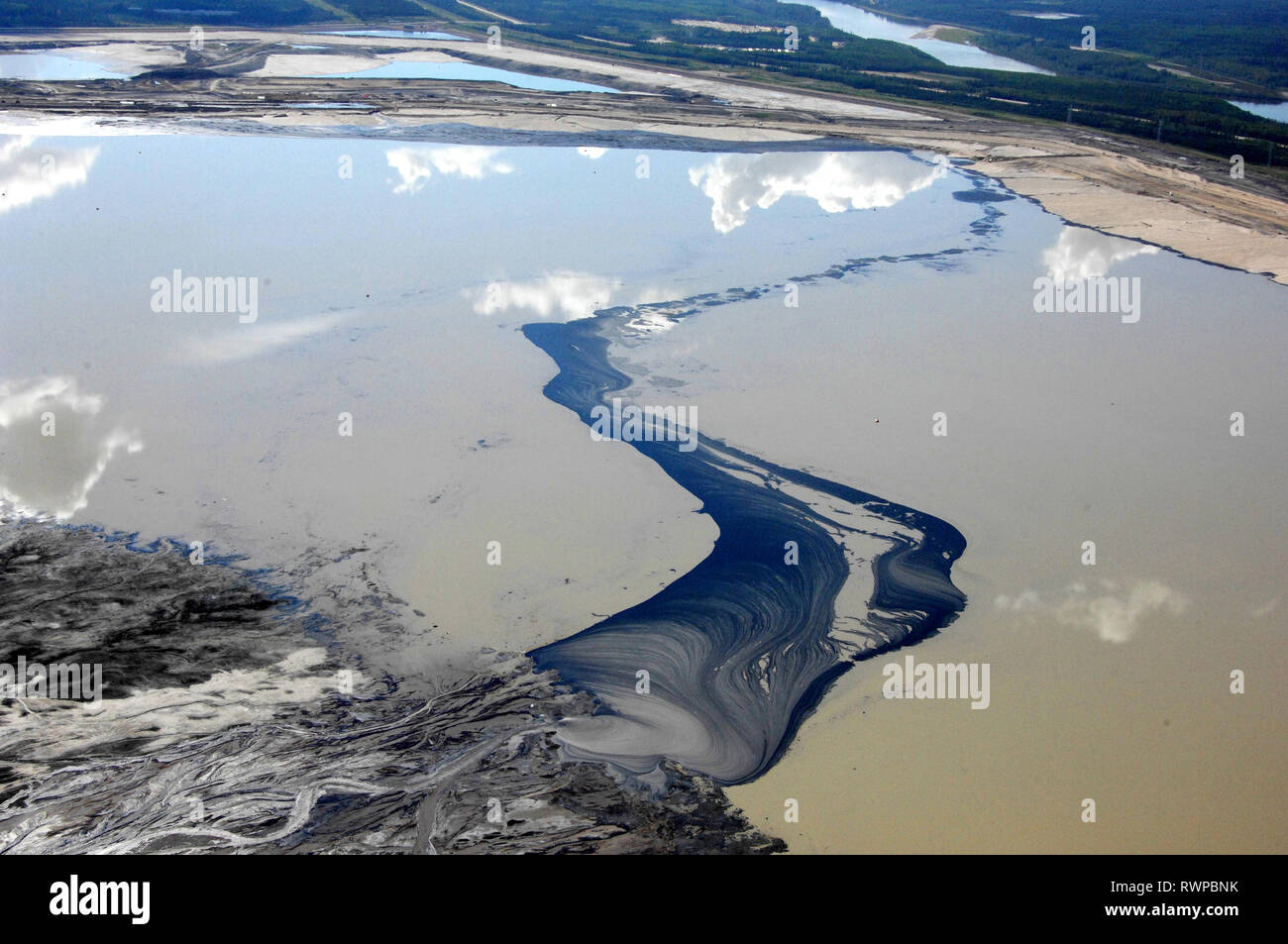 aerial, Shell Albian Sands Fort MacKay, Alberta Stock Photo