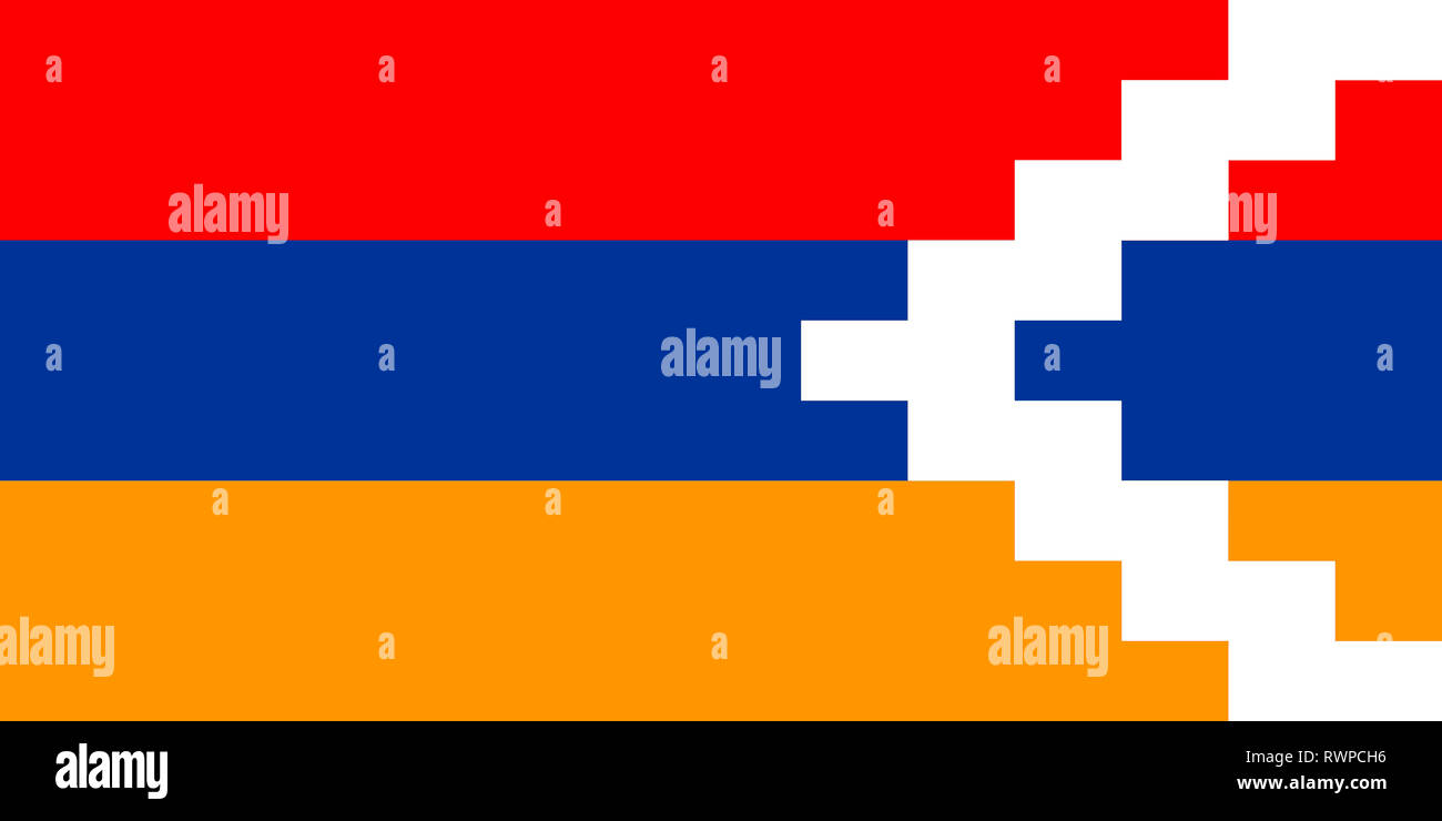 Flag of the Republic of Artsakh - Nagorno-Karabakh Republic. Stock Photo