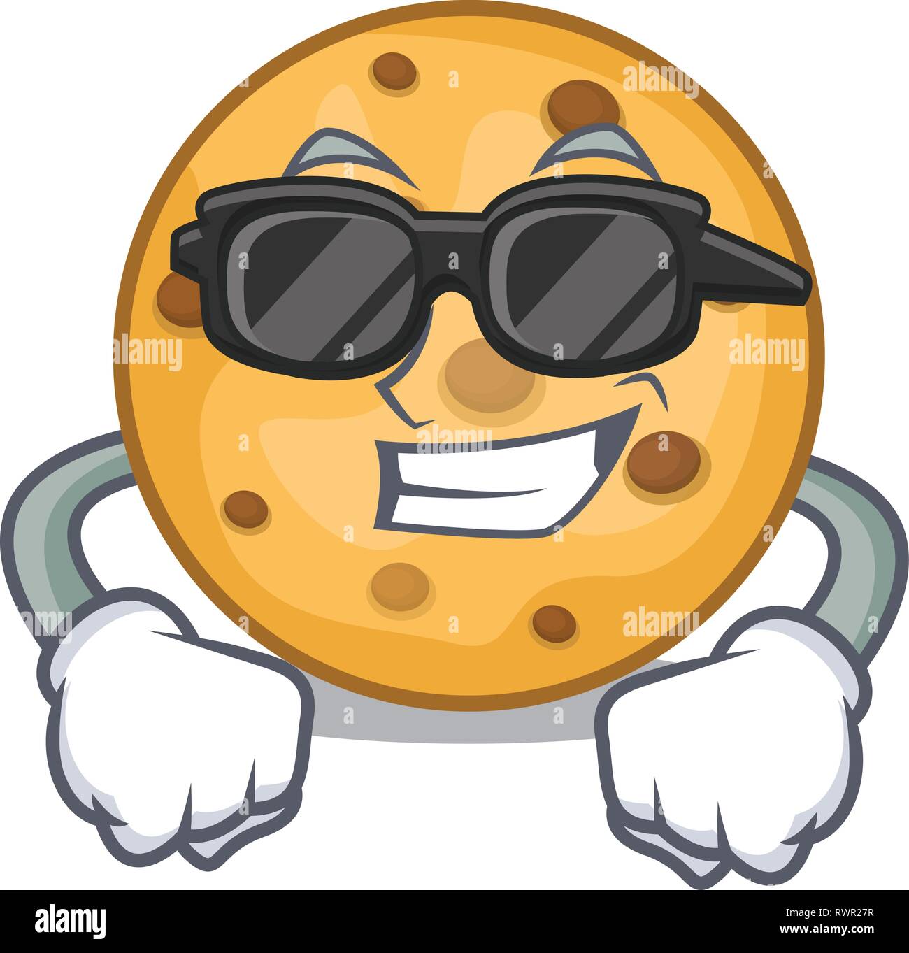 Super cool oat cookies above the mascot plate Stock Vector