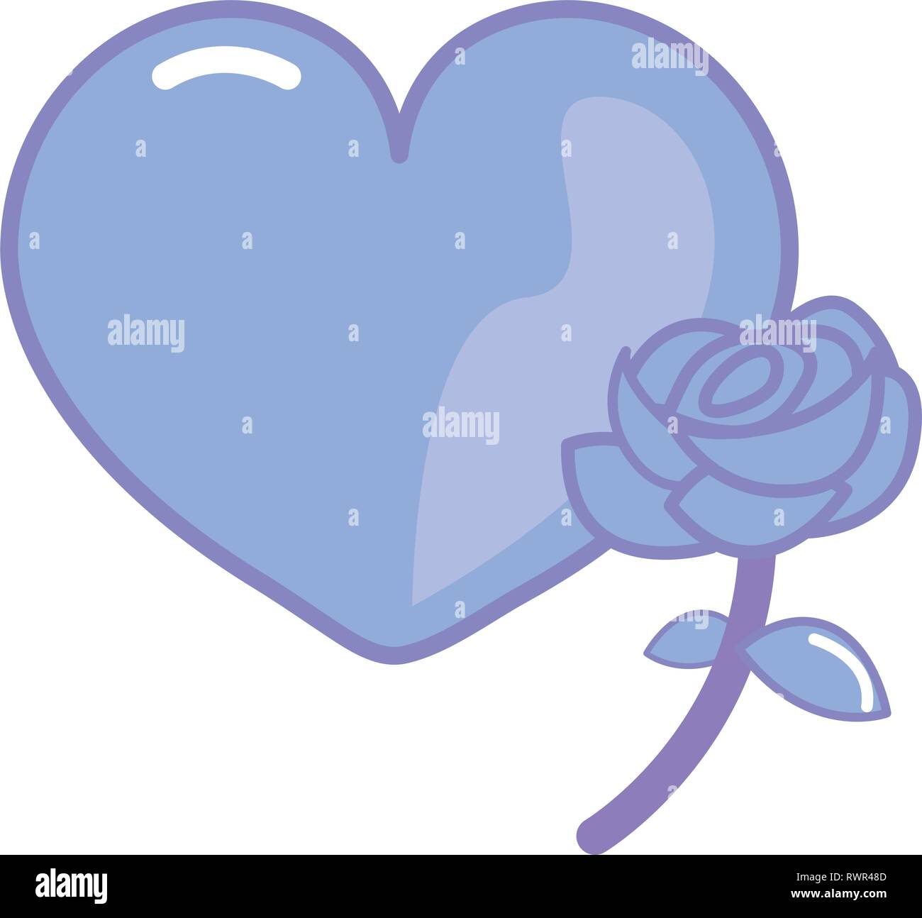 heart love flower on white background vector illustration Stock Vector ...