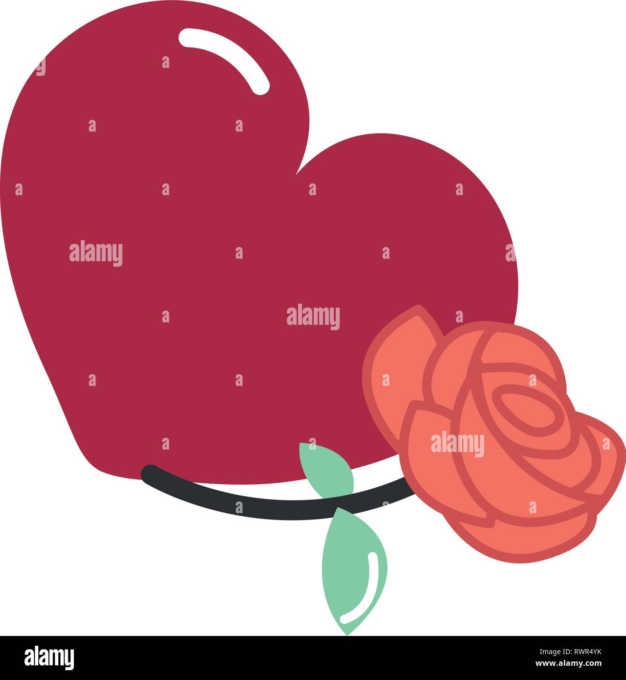 heart love flower on white background vector illustration Stock Vector ...