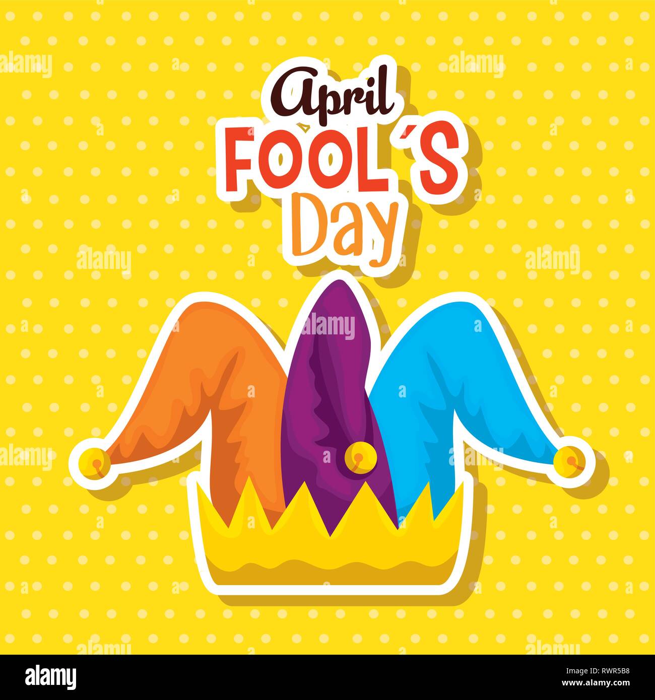 joker hat to fools day celebration vector illustration Stock Vector