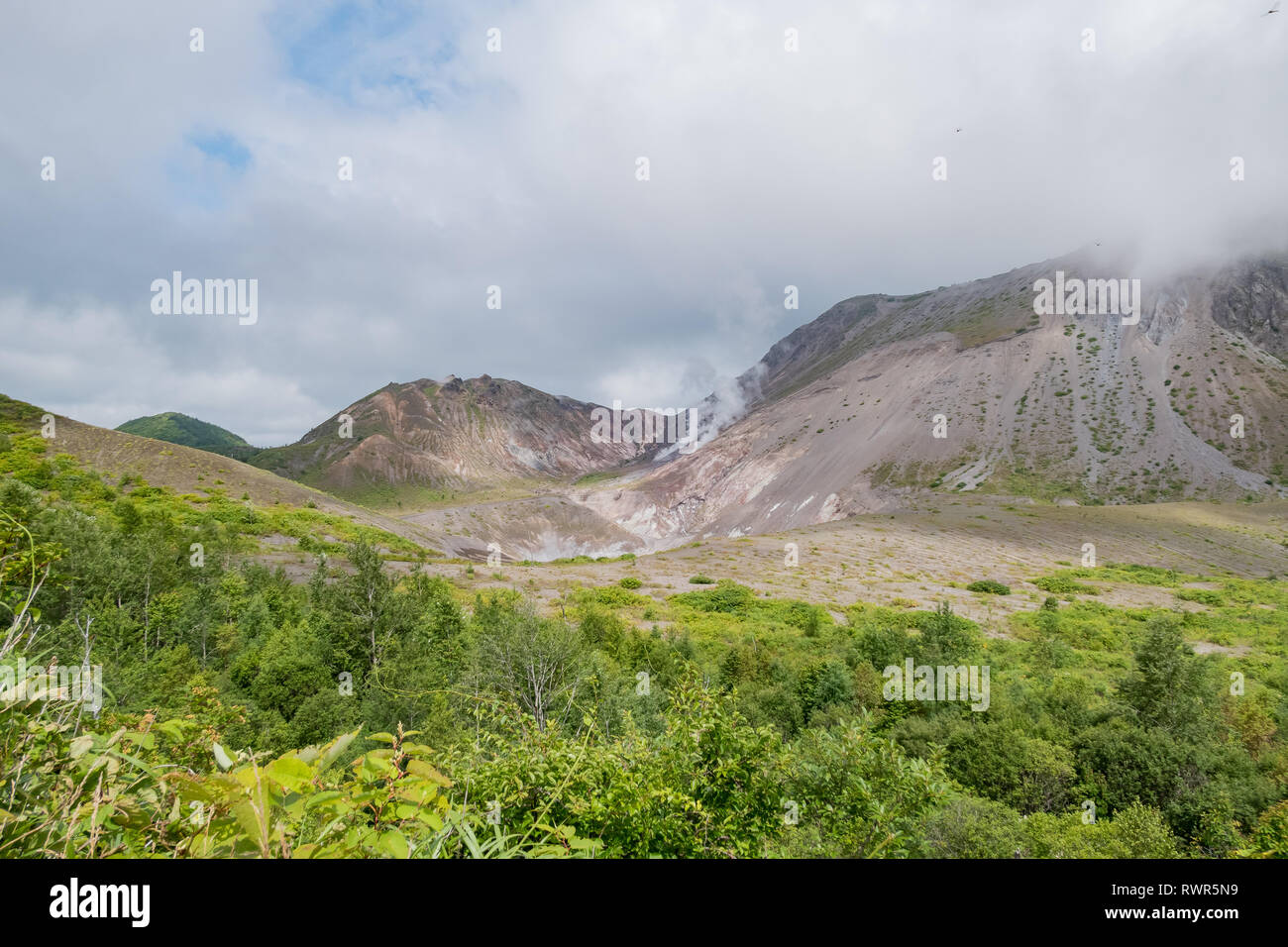 Beautiful landcape around Mount Usu, Hokkaido, Japan Stock Photo Alamy