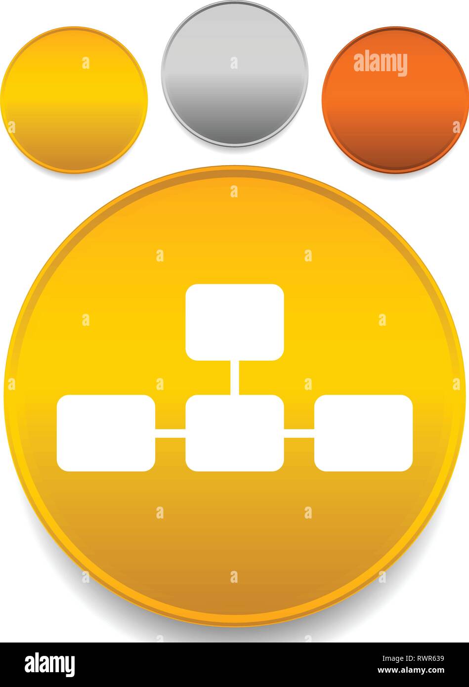 Topological, hierarchical diagram icon, Multilevel chart, graph Stock ...