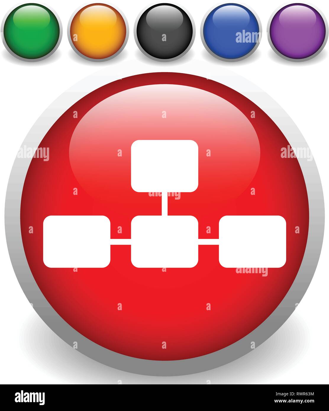 Topological, hierarchical diagram icon, Multilevel chart, graph Stock ...