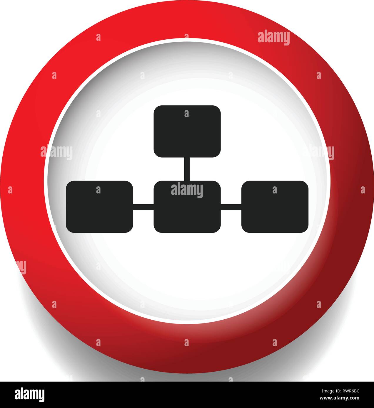 Topological, hierarchical diagram icon, Multilevel chart, graph Stock ...