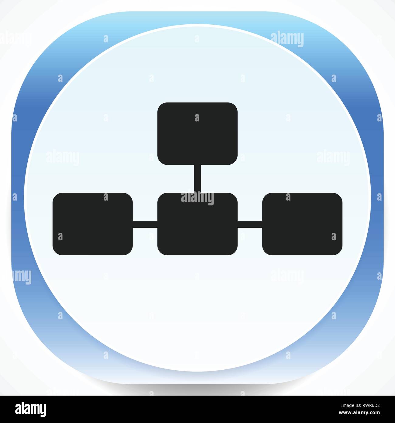 Topological, hierarchical diagram icon, Multilevel chart, graph Stock Vector