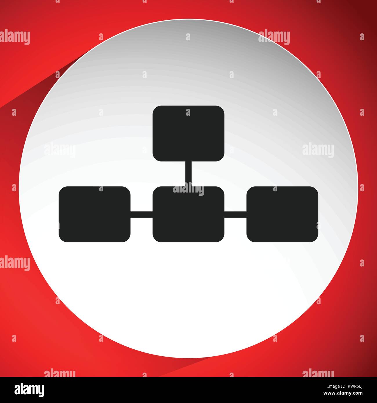 Topological, hierarchical diagram icon, Multilevel chart, graph Stock Vector