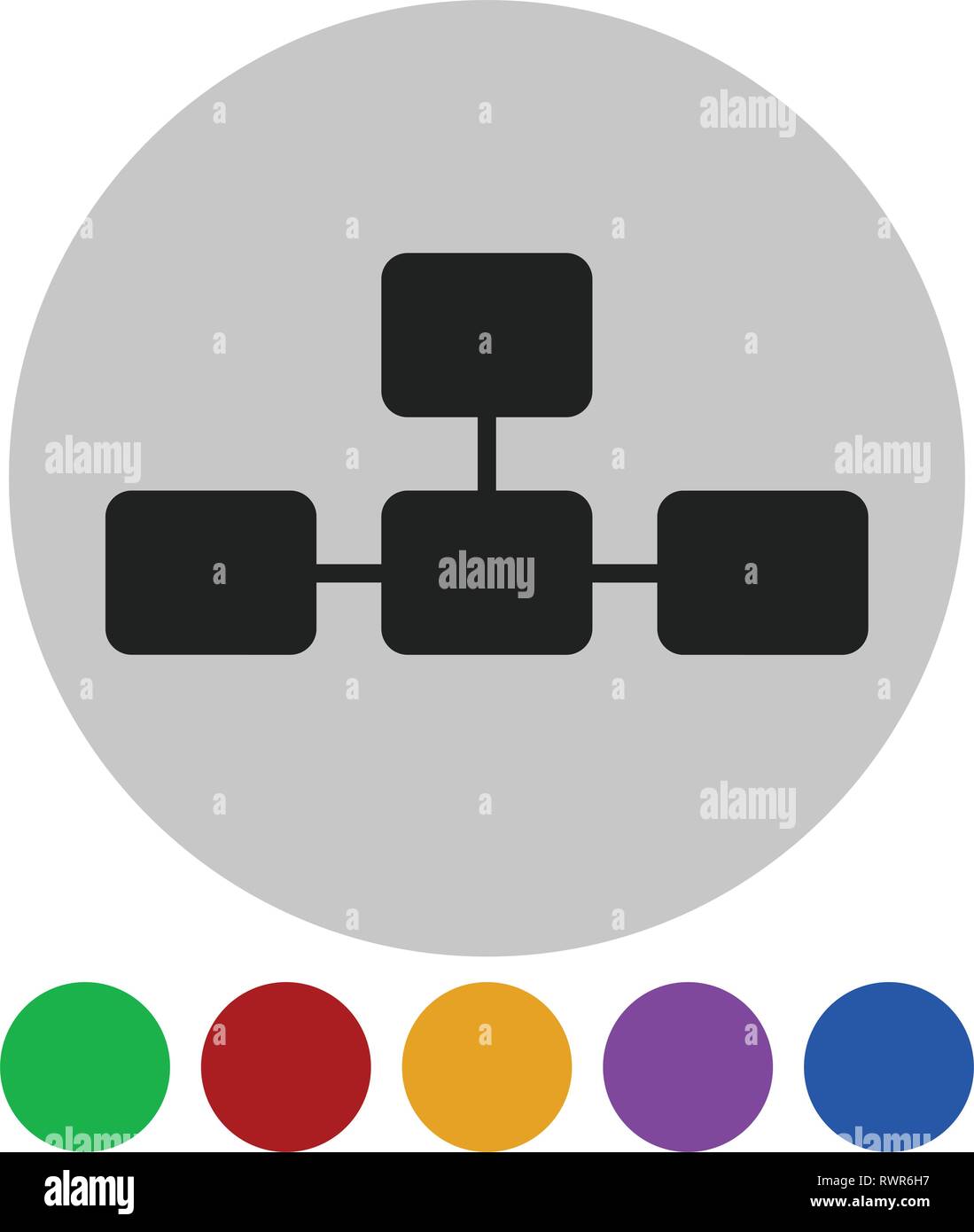 Topological, hierarchical diagram icon, Multilevel chart, graph Stock Vector