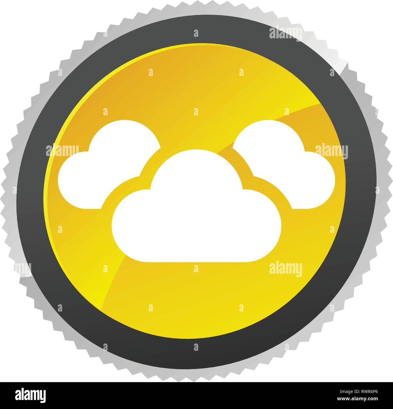 Icon with 3 clouds for vapor, weather, moisture themes Stock Vector ...