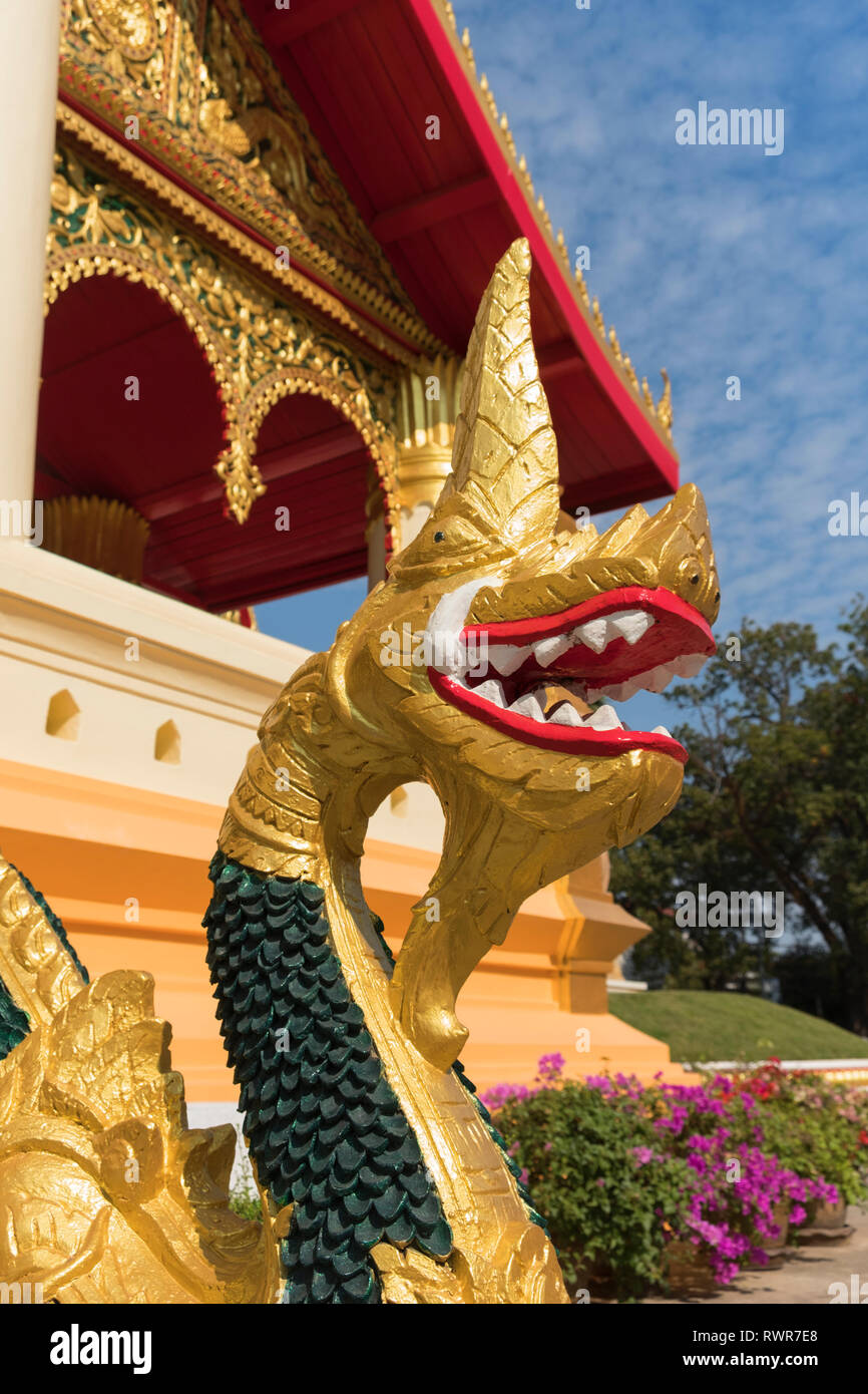 Phaya naga dragon Wat Ong Teu Vientiane Laos Stock Photo