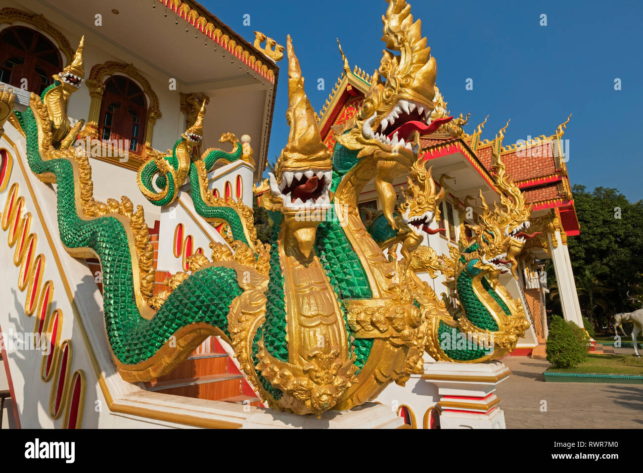 Phaya naga dragons Wat That Foon Vientiane Laos Stock Photo