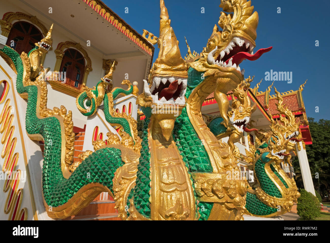 Phaya naga dragons Wat That Foon Vientiane Laos Stock Photo