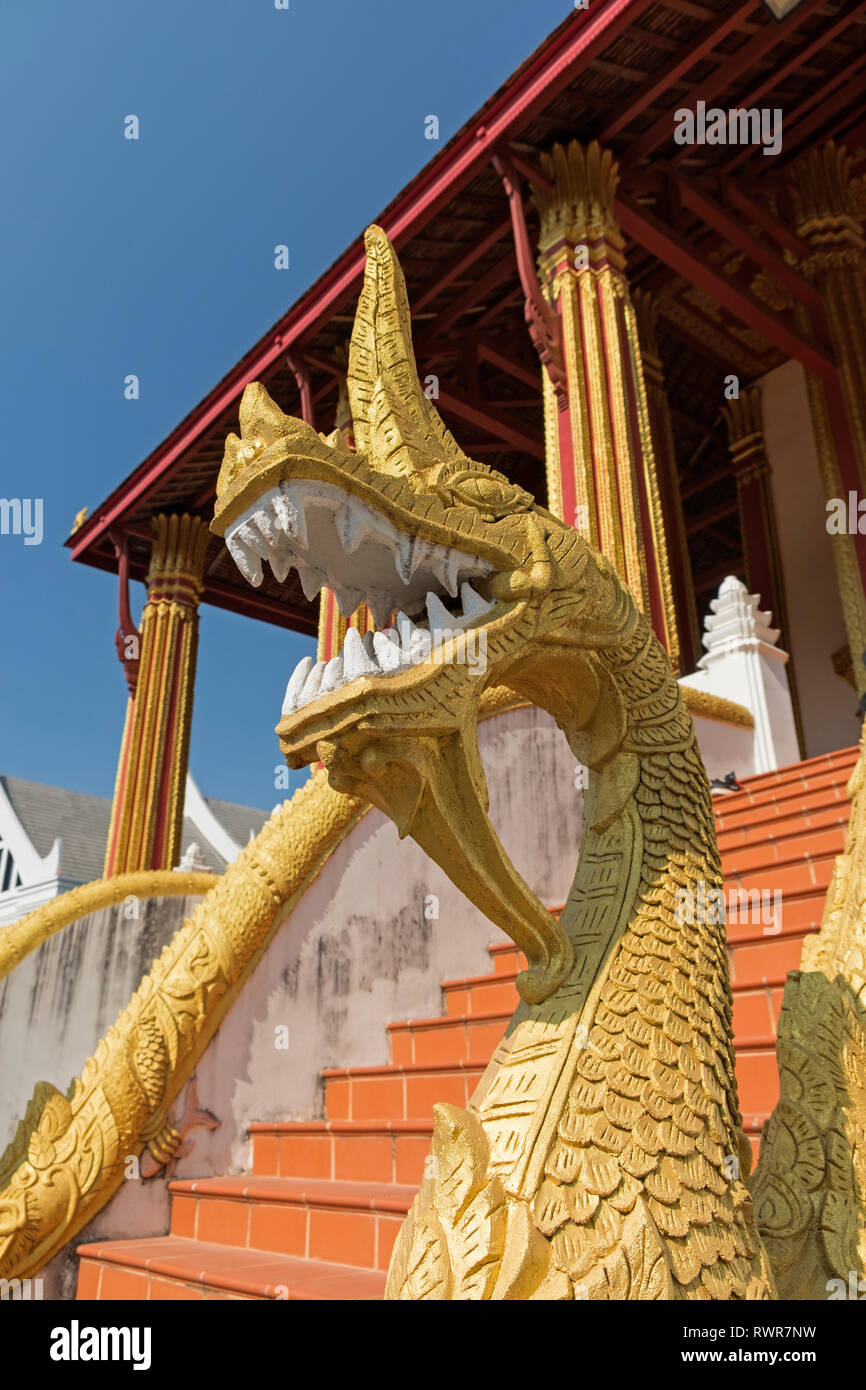 Phaya naga dragon Wat Haw Pha Kaeo Vientiane Laos Stock Photo