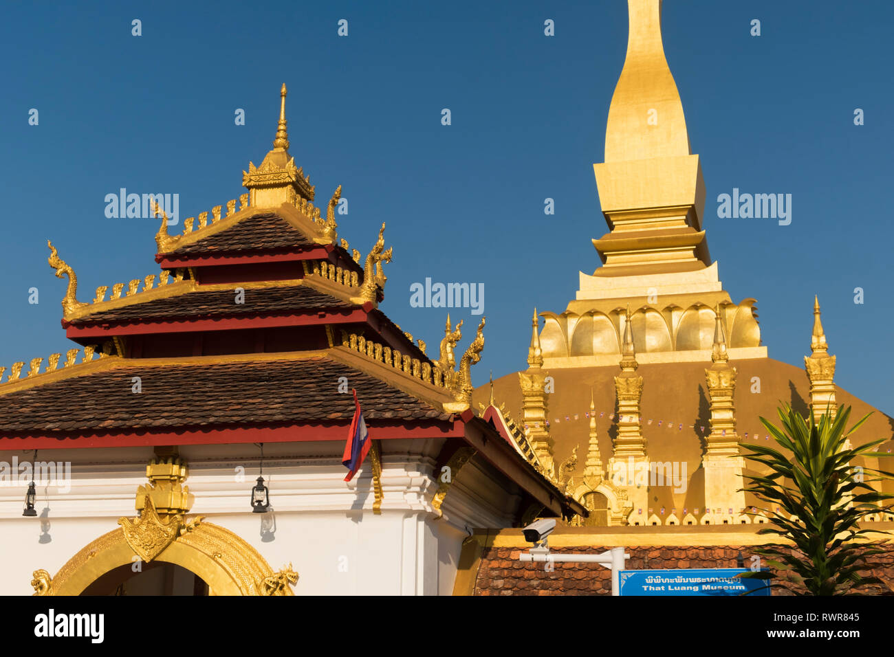 Pha That Luang Great Stupa Vientiane Laos Stock Photo