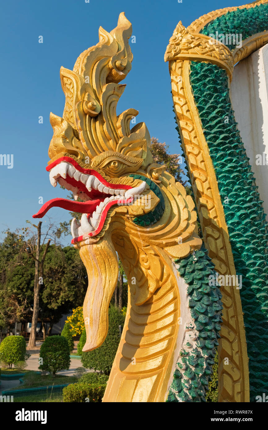 Phaya naga dragon Wat That Foon Vientiane Laos Stock Photo