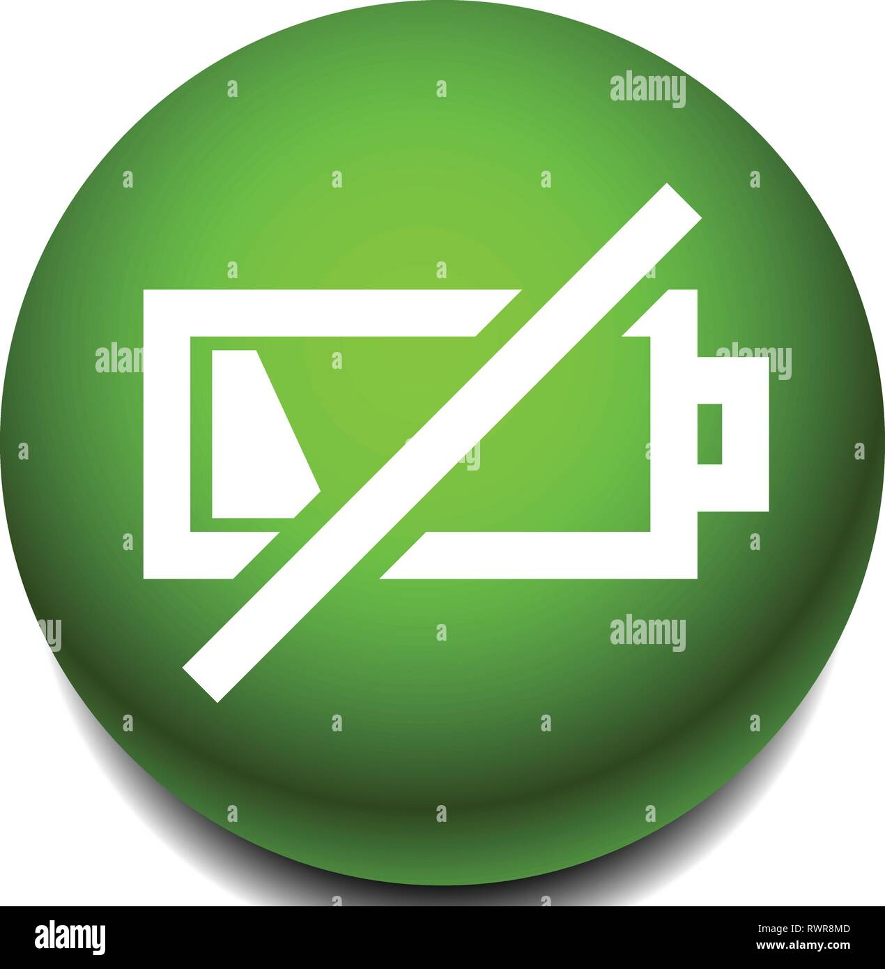 Icon with low battery symbol, Battery level indicator Stock Vector