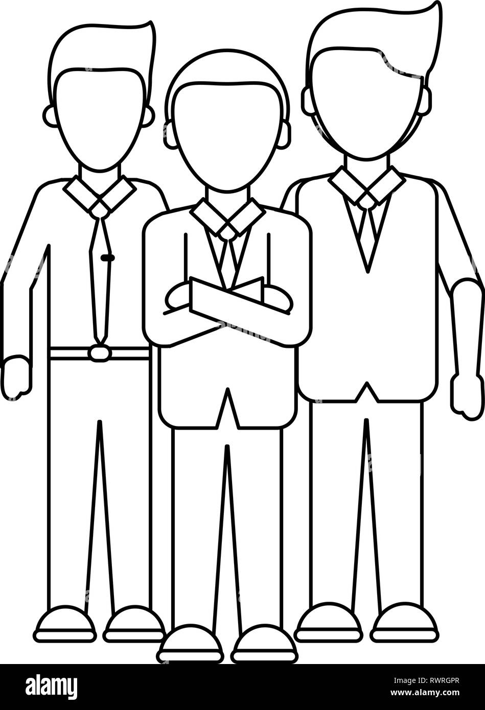 Executive business teamwork faceless in black and white Stock Vector ...