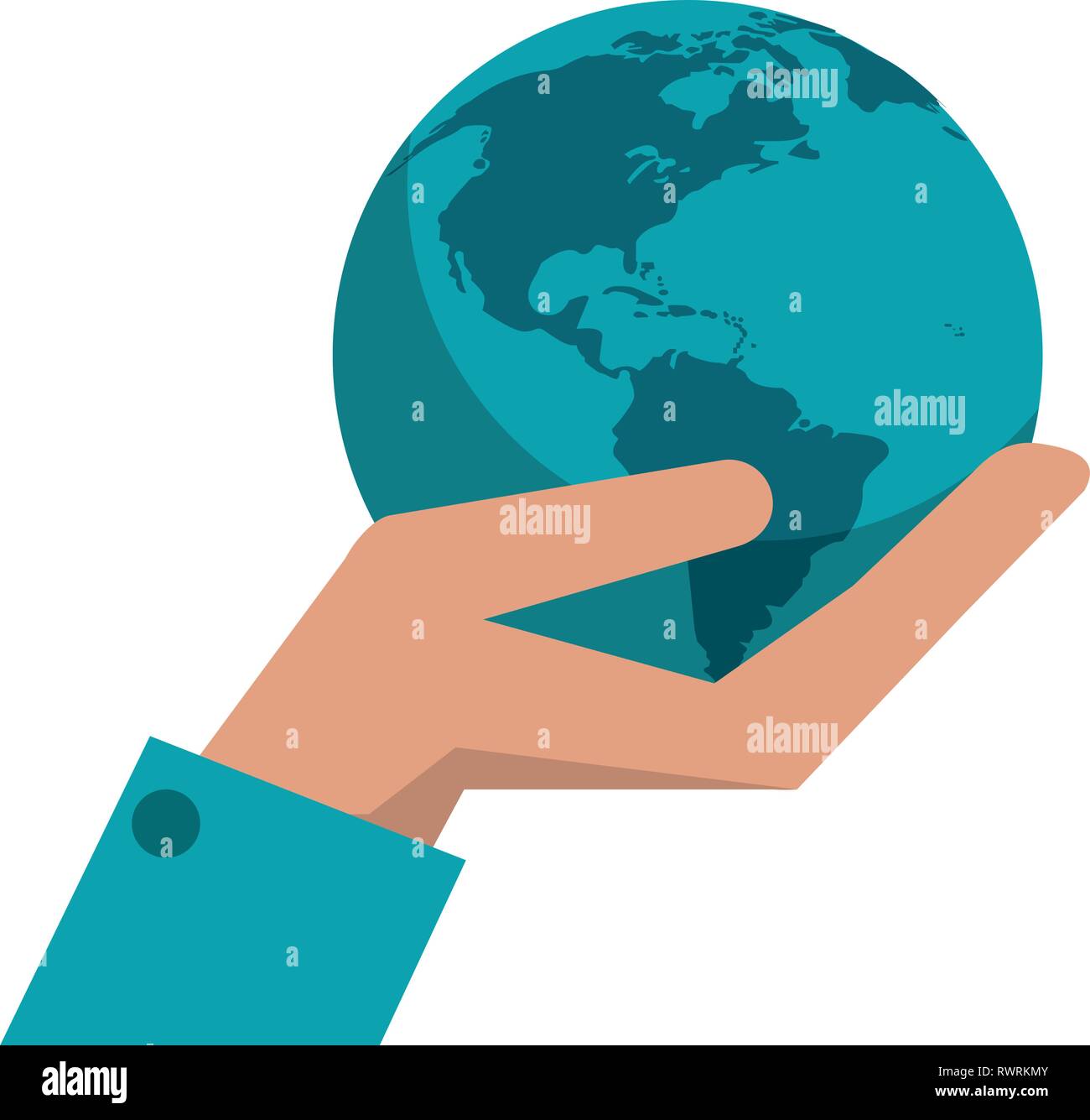 hand holding earth world Stock Vector Image & Art - Alamy