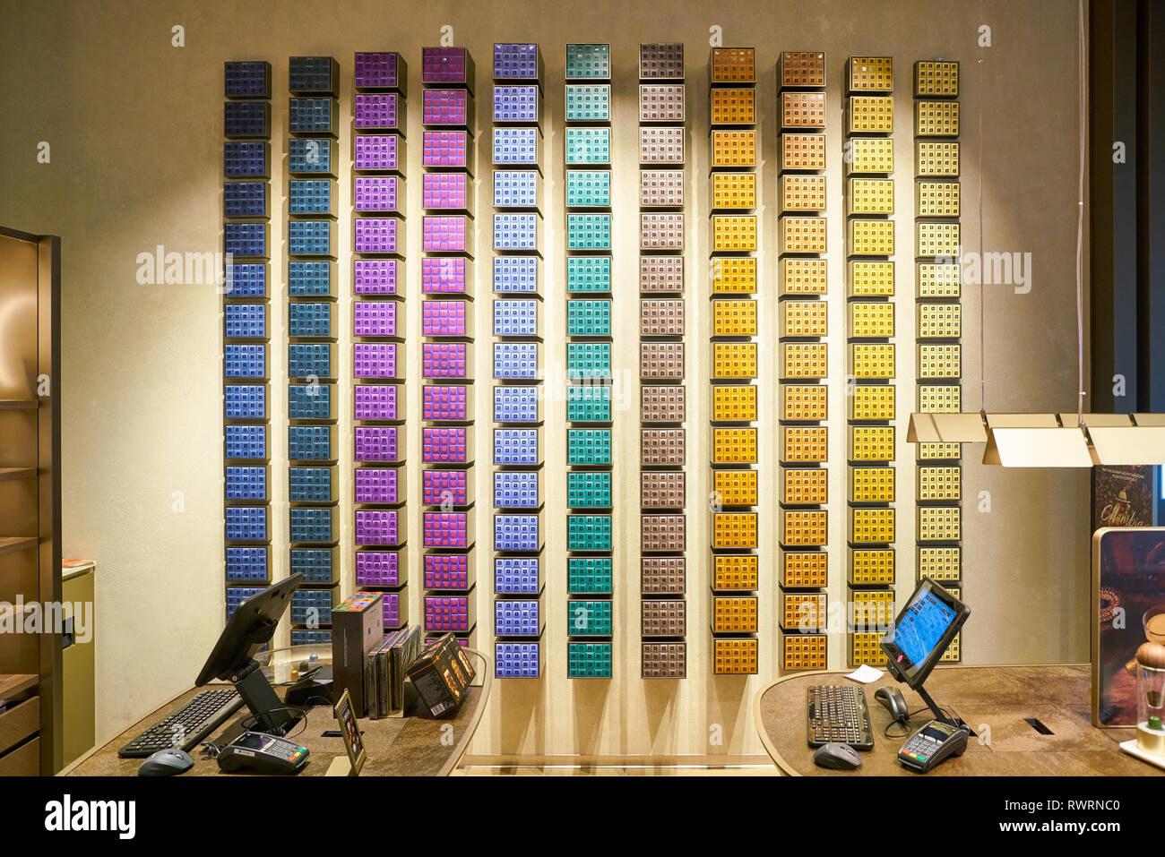 MOSCOW, RUSSIA - CIRCA SEPTEMBER, 2018: assorted Nespresso capsules at a  Nespresso store in Moscow, Russia Stock Photo - Alamy