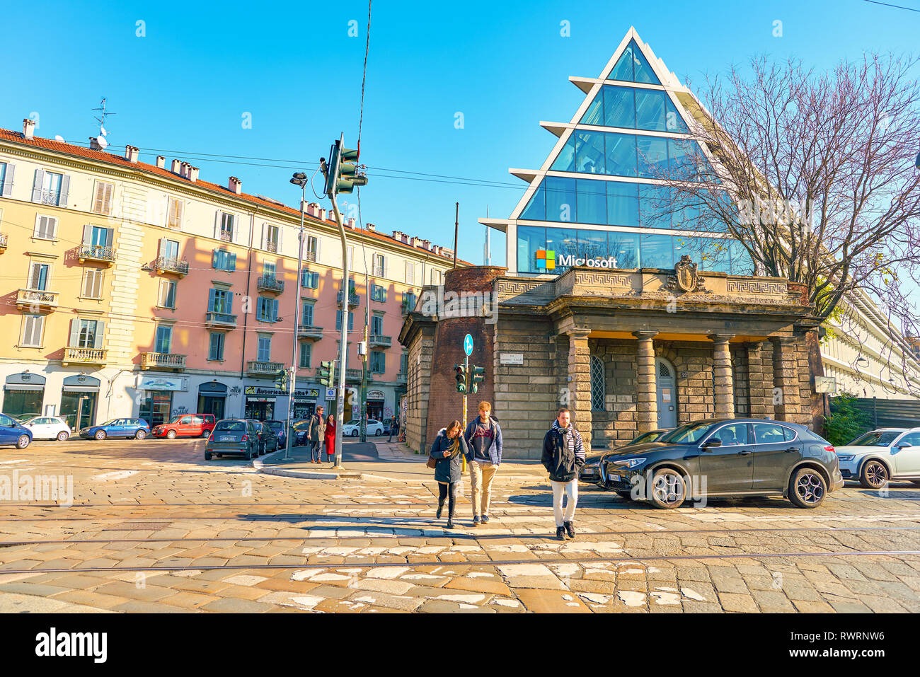 MILAN, ITALY CIRCA NOVEMBER, 2017 Microsoft Office Building in Milan