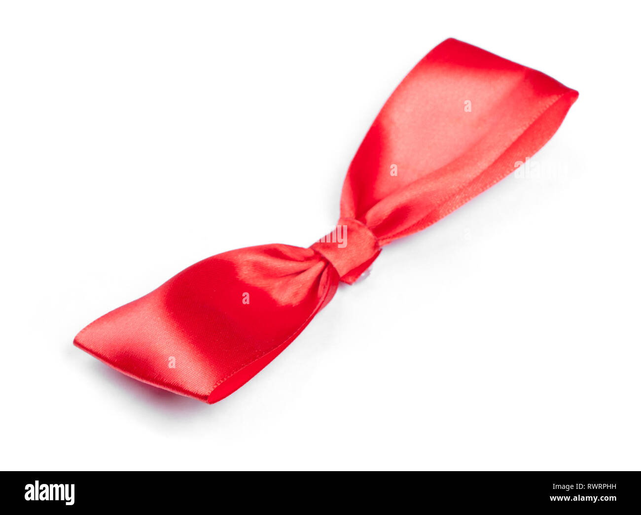 Red satin tie bow isolated on white background Stock Photo - Alamy