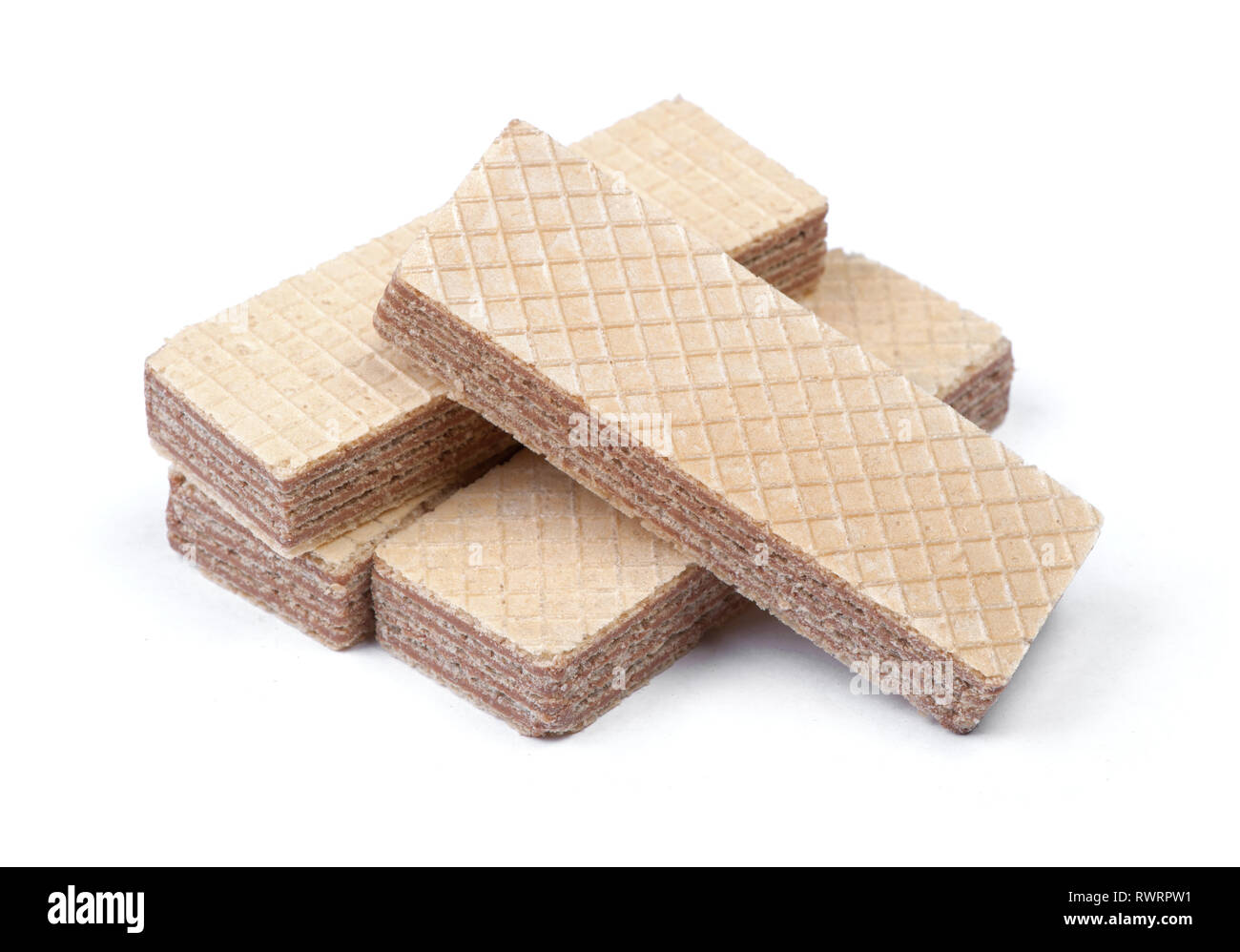 Four rectangle shape wafer biscuits isolated on white background Stock  Photo - Alamy