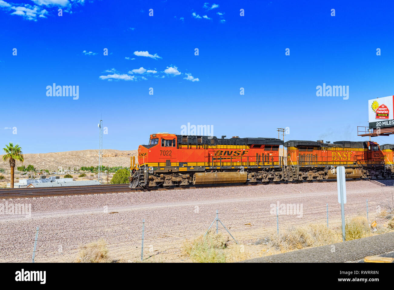 Flagstaff, Arizona, USA September 22, 2018 Freight train BNSF