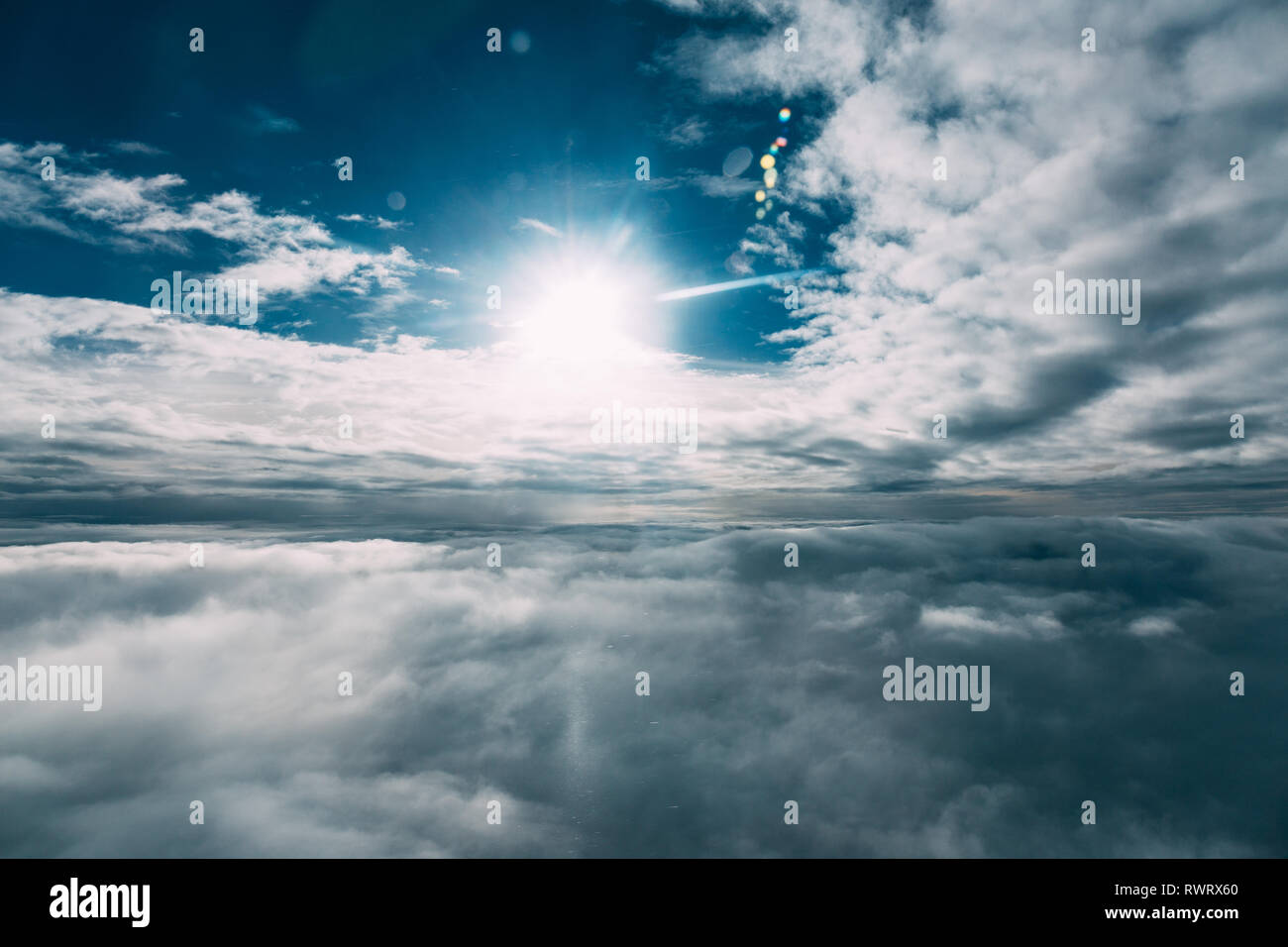 beautiful blue sunny sky with white clouds Stock Photo - Alamy