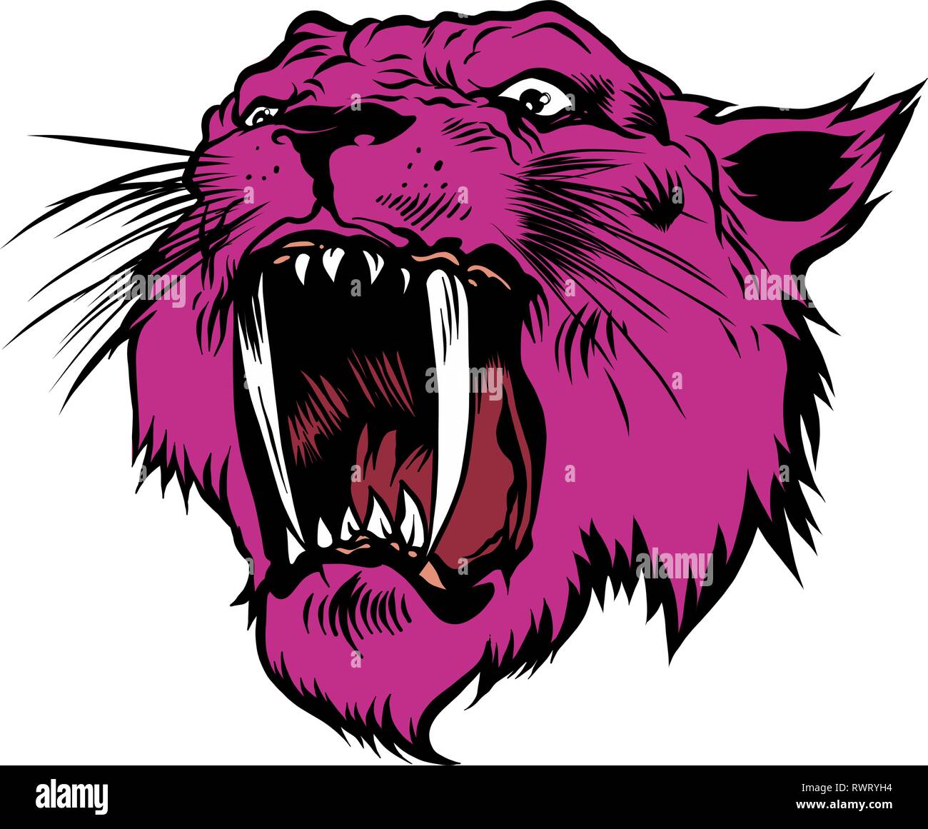 face of a drawn pink panther illustration Stock Vector
