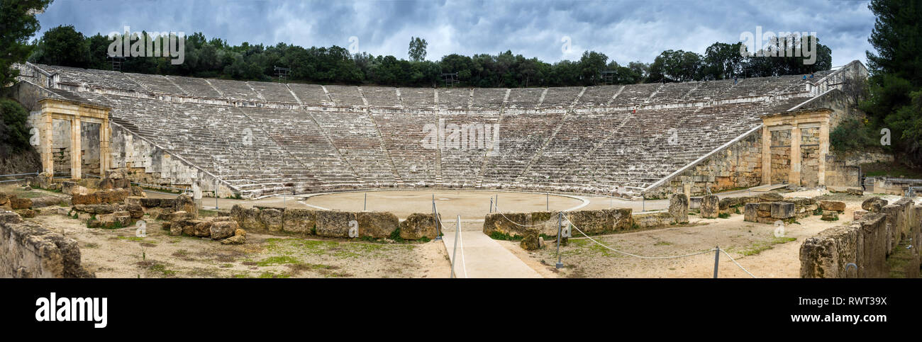 The Epidaurus Ancient theatre , Greece, Europe Stock Photo