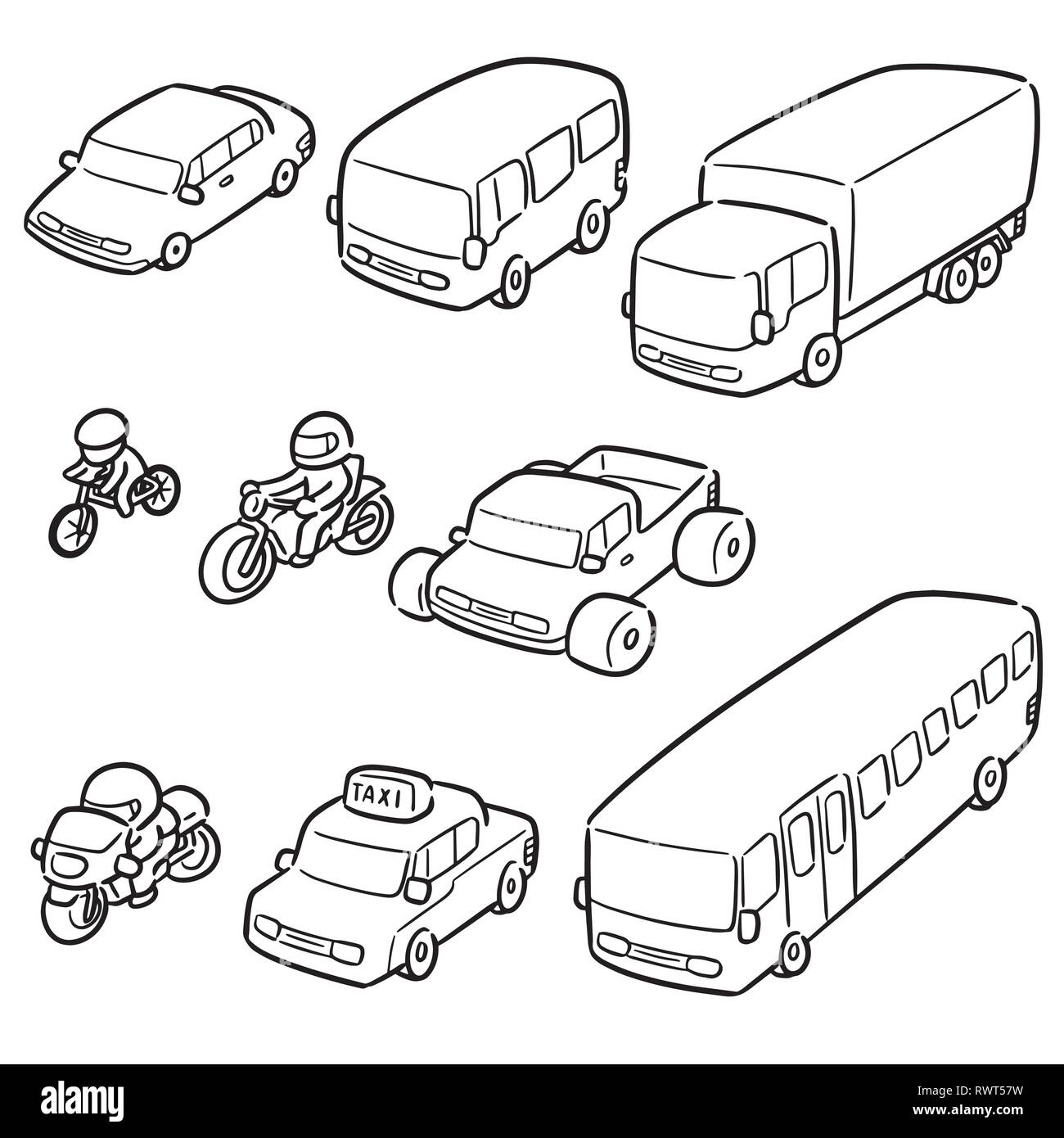 vector set of transportation and vehicle Stock Vector Image & Art - Alamy