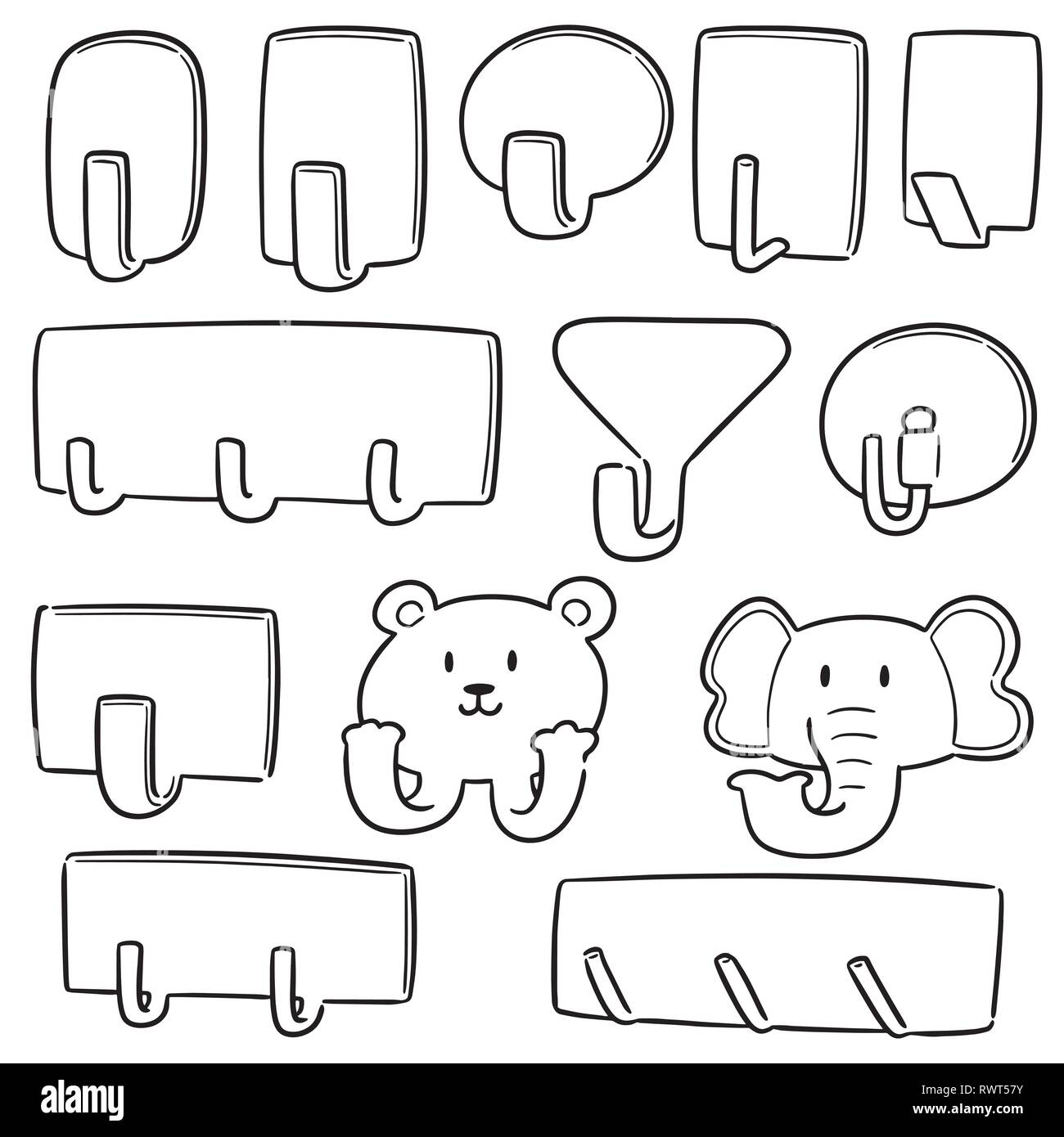 vector set of wall hooks Stock Vector Image & Art Alamy