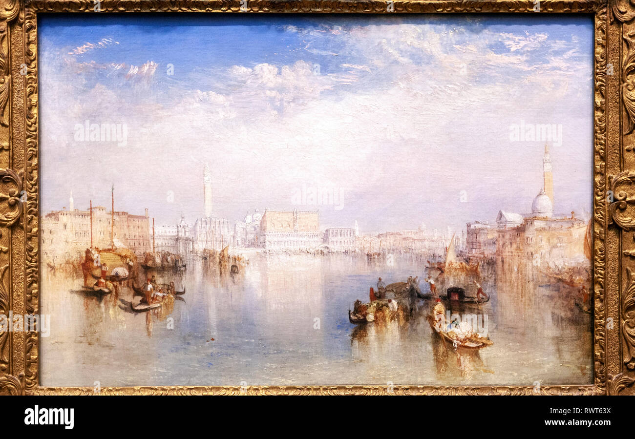 Toile William Turner - Venise: Dogana Et San Giorgio Maggiore - Cadre Prêt à Accrocher