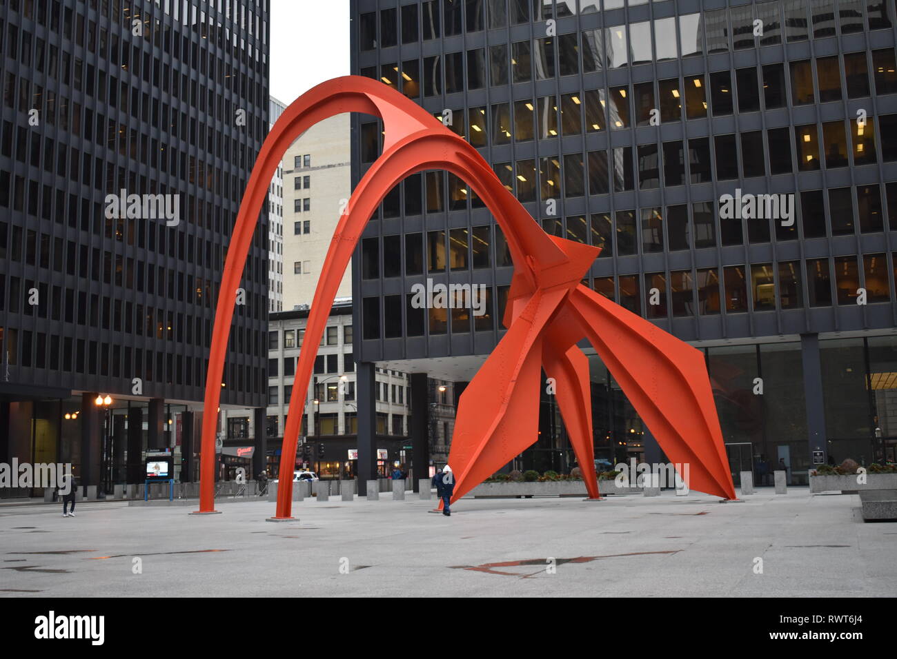 Flamingo Statue in Chicago Illinois Stock Photo