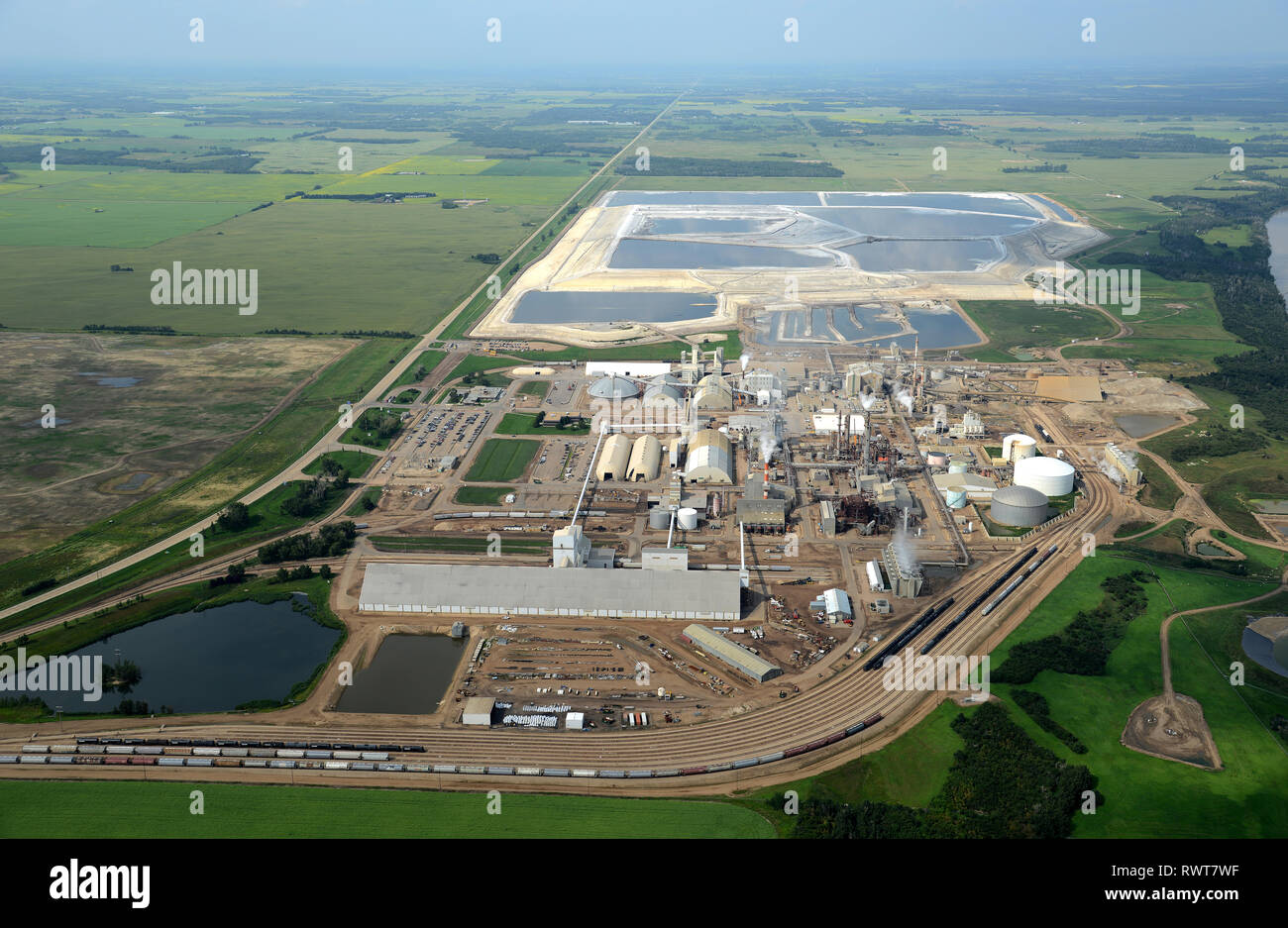 aerial, Redwater Fertilizer plant, Redwater, Alberta Stock Photo