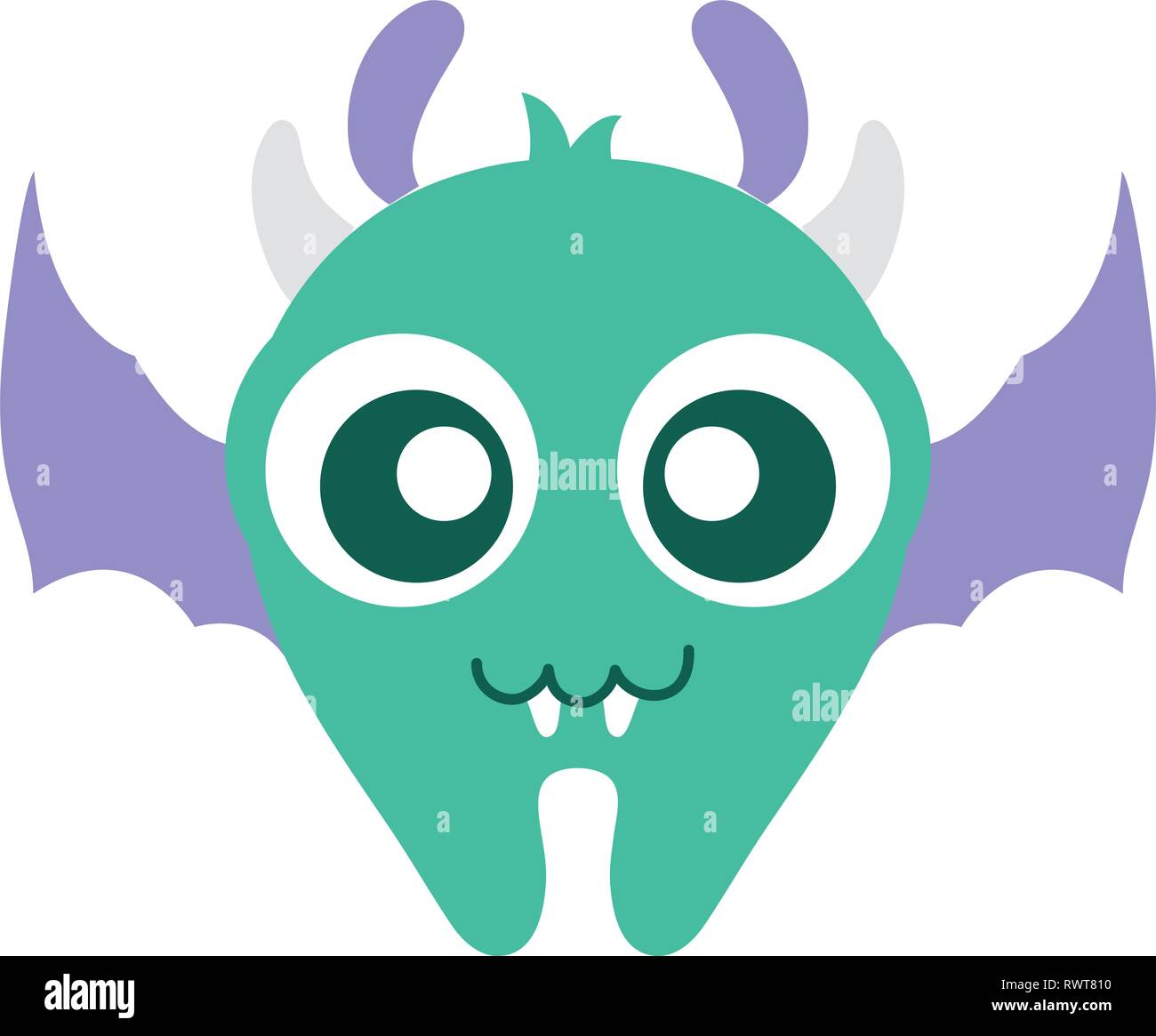 crazy monster with wings comic character vector illustration design