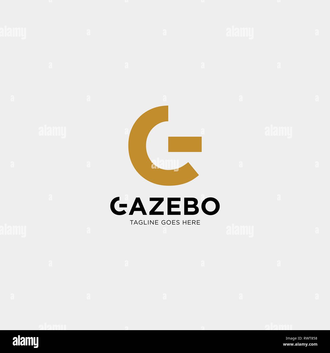 Gold Letter G creative Logo template with business card design template - vector Stock Vector