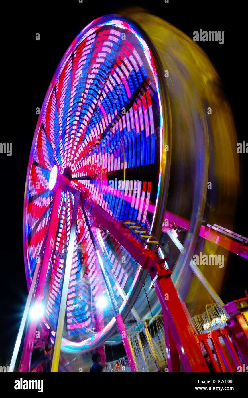 Amusement park rides at a local fairgrounds Stock Photo Alamy